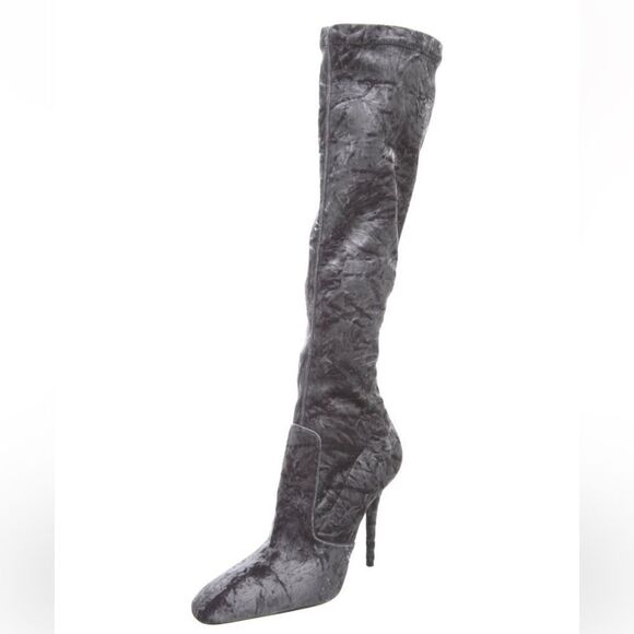 Saint Laurent Velvet Sock Boots - Picture 2 of 5